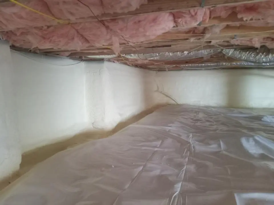 Crawl space encapsulation with closed-cell spray foam for Attic Insulation in Hoffman Estates